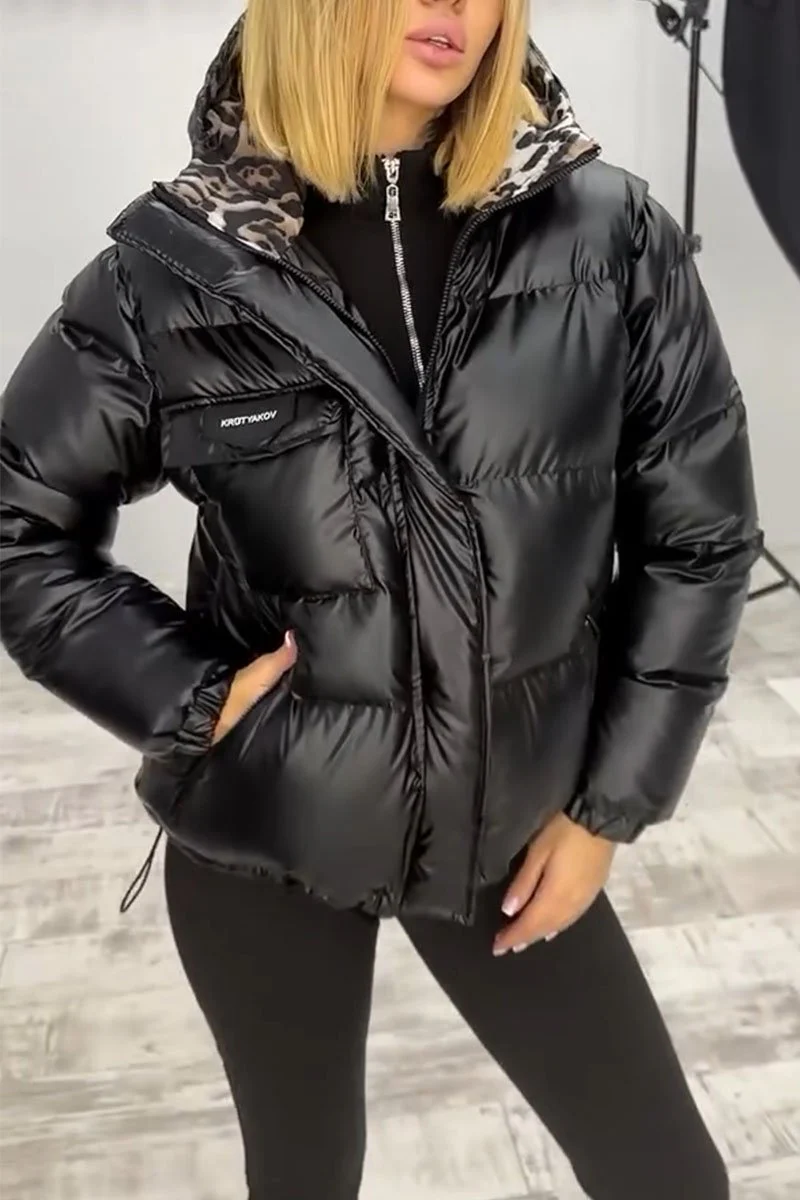 Solid Color Long Sleeve Hooded Jacket